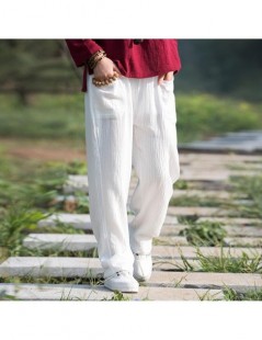 Pants & Capris Women's Fashion comfortable cotton linen pants Plus size women pleated Autumn pants with pockets big size pant...