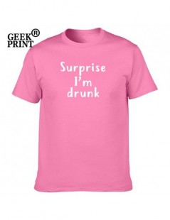 T-Shirts Women Tops SURPRISE I'M DRUNK Print Tshirts Lady Alcohol Birthday Hen Night drink Christmas Funny T Shirt Gifts - Bl...