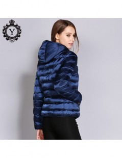 Parkas Winter Women Jacket Short Slim Female Warm Coat Shiny Nylon Solid Royal Blue Parkas and Coats Waterproof Outwear Jacke...