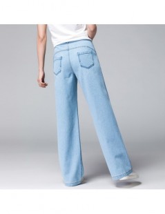 Jeans 2019 New Women Fashion Casual Loose Soft Light Blue Wide Leg Full Length Long Zipper Jeans For Spring Autumn Pants Plus...