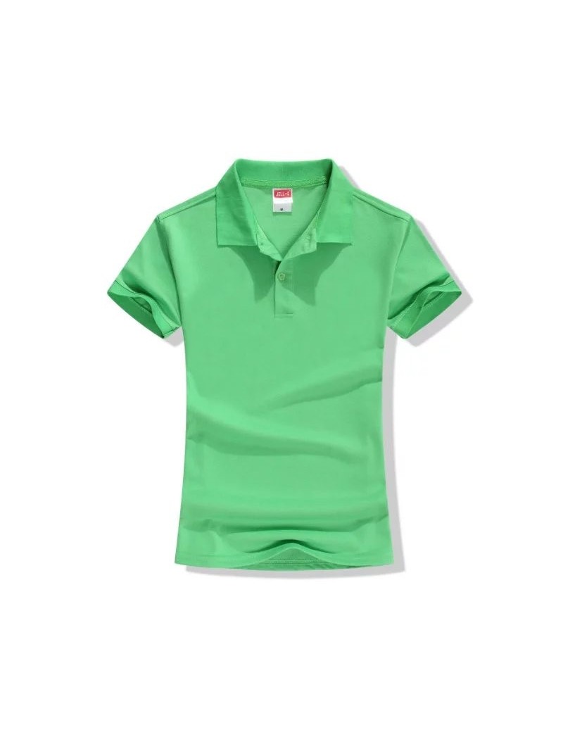 mujer polo shirt CVC cotton plain polos women camisa femme shirts short-sleeve spring solid polo shirt 200G shirt women - bl...