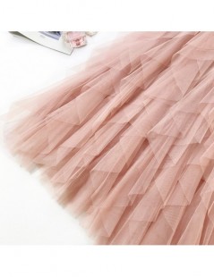 Skirts 2019 Summer Women Boho Long Skirt High Waist Ruffles Women Beach Skirts Pink Jupe Femme Tulle Skirt Saia Midi Faldas -...