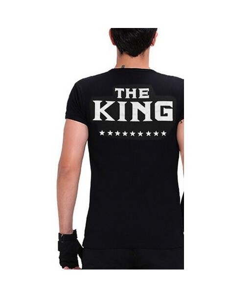 T-Shirts Plus XXXL Size Lovers The King His Queen Back Printed Tee shirts Harajuku Couple Hipster T shirt Tops - 59 - 4939304...