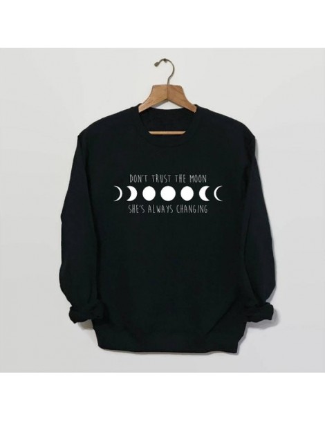 Hoodies & Sweatshirts Sugarbaby Don't Trust The Moon Sweatshirt in Black Space Sweatshirt Moon Phase Shirt Grunge Clothing 90...