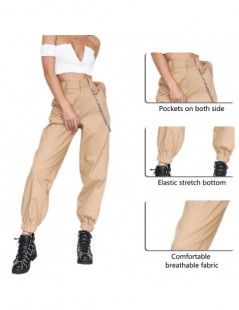 Pants & Capris Women Cargo Elasticated Trousers Link Chain Street Wear Trousers Loose Women Moto Joggers High Waist Pants Swe...