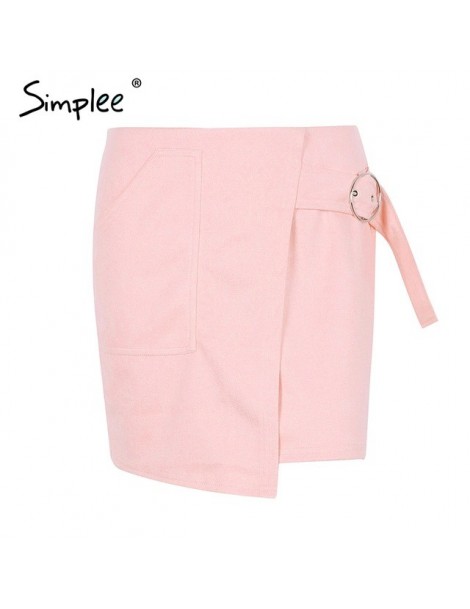 Skirts suede leather pencil skirt High waist lining skirt womens Zipper bodycon sexy short mini asymmetrical skirt summer - P...