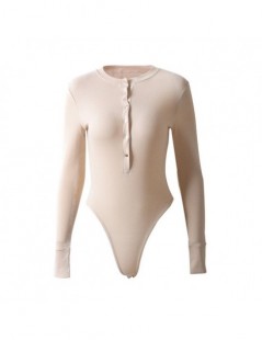 Rompers women sexy playsuits 2019 new long sleeve knitted bodysuit autumn winter female Tops - apricot - 33035472716 $13.26
