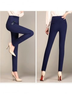 Plus Size 5XL 6XL Women Pants High Waist leggings thin sknny slim Elastic Waist Pencil Pants Stretch Trousers - Blue - 4D387...
