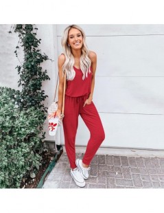 2019 rompers womens jumpsuit summer Europe new five-color short-sleeved bind jumpsuits hot style spot vestidos SJ5198 - Red ...