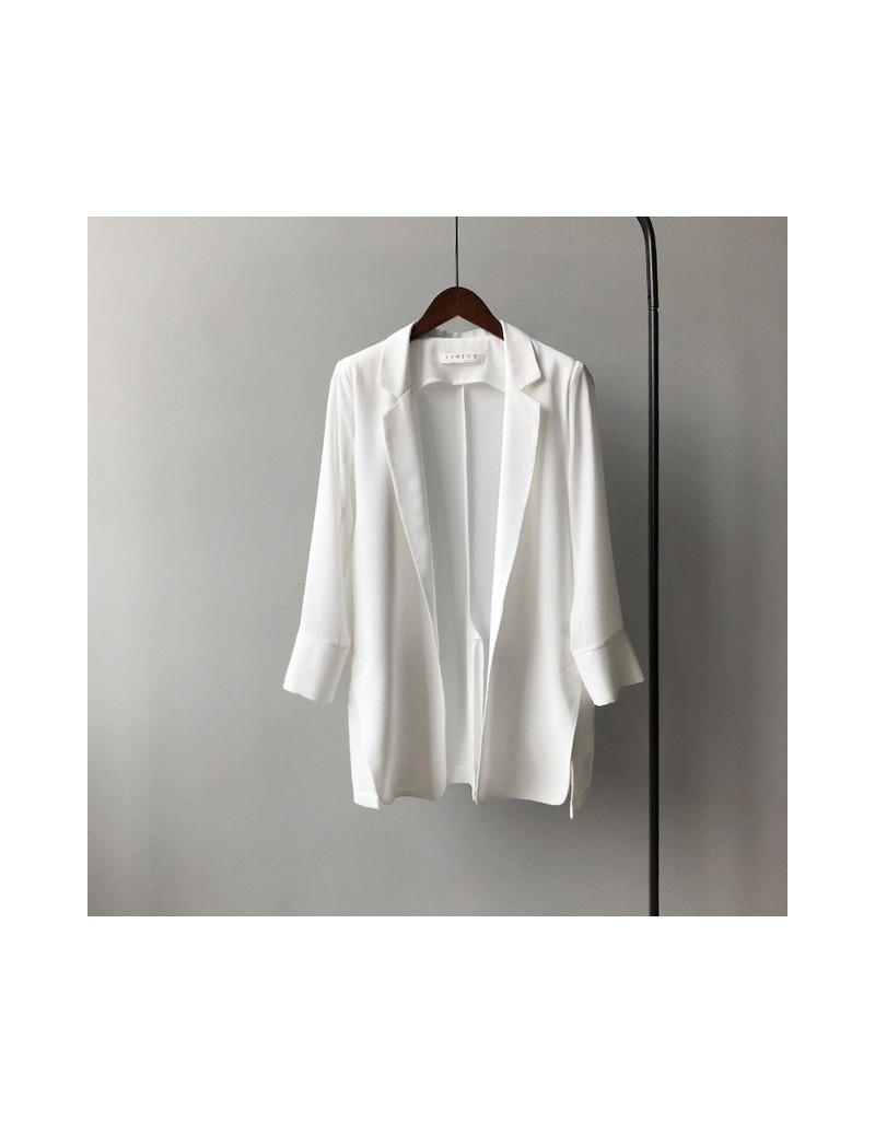 Blazers Thin section fashion chiffon small suit female 2019 summer new Korean version of the loose sunscreen jacket White bla...