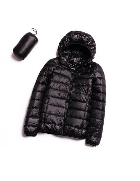 Parkas Down jacket women hooded 90% duck down coat Ultra Light warm down jacket large size Female Solid Portable Outwear for ...