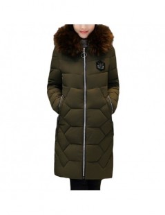 Parkas New Winter Warmth Straight Down cotton Jacket Fashion Hooded Fur collar Long Coat Plus size Womens Zipper Fluffy Parka...