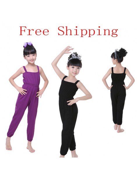 Jumpsuits Children Casual Loose Bib Pants Black Purple Training Dance Wear Girls Bodysuit Cotton Soft Kids Ballet Gymnastic C...