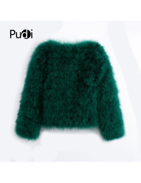 Real Fur 2019 new women candy color Ostrich real fur coat lady Turkey hair casual short jacket parka CT902 - pink - 4S3009167...