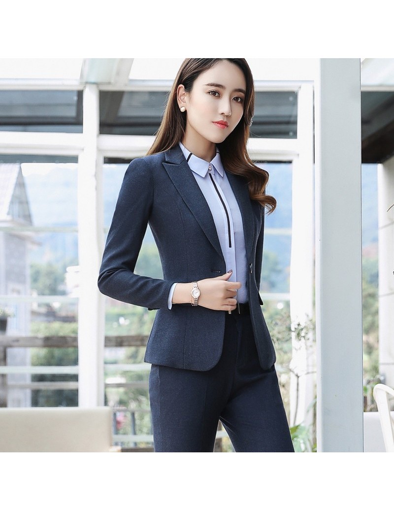 2018 Fashion business pants suits set temperament formal slim blazer ...
