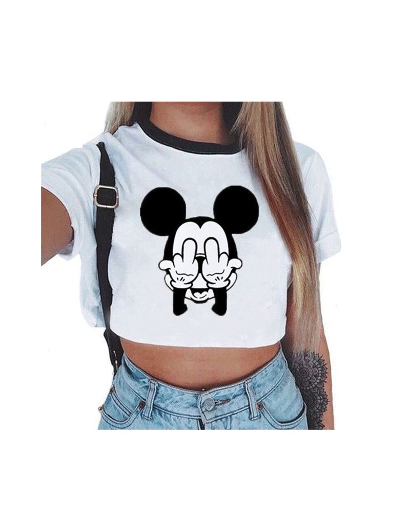 T-Shirts Women's Cropped T-shirt Mickey Crop Top Letters Tight Kitty T Sexy Nothing Shirt Kawaii Harajuku Streetwear Drop Shi...