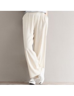 Pants & Capris unique updated linen women breathable elastic waist loose trousers Vintage All-Match cozy Chic fashion casual ...