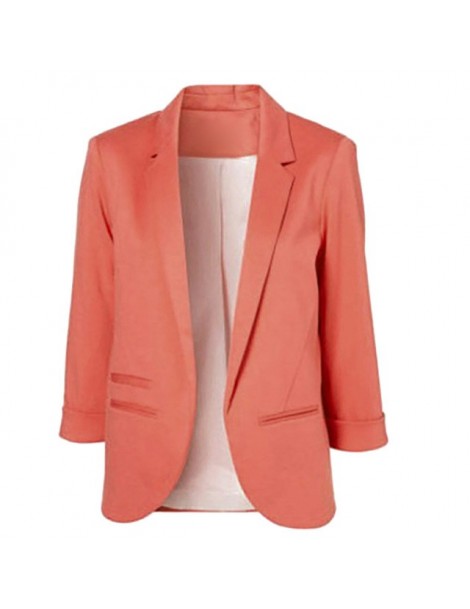 Blazers Candy-Color Three Quarter Sleeve Female Jacket Blazer Office Coat Notch Women Suit Solid Women's Blazer And Jackets c...