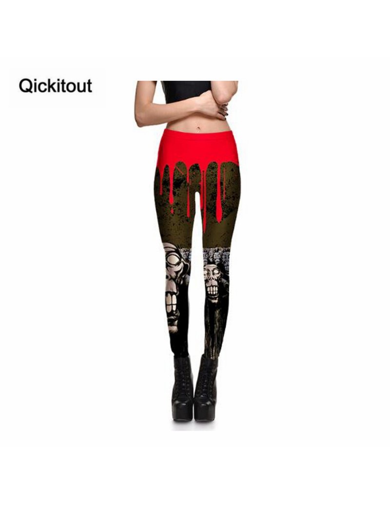 Leggings Leggings Wholesales Women's Legging Funny Skull Blood Drops Styles Digital Print Trousers Sexy Slim Legging Plus siz...