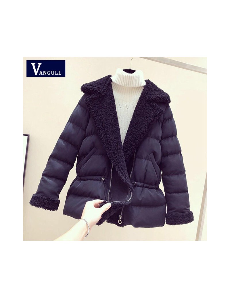 2019 Women Winter Coat New Parkas Fur Collar Thick Cotton Padded Jacket Coats Womens Outwear Parka Slim Wadded Jackets - bla...