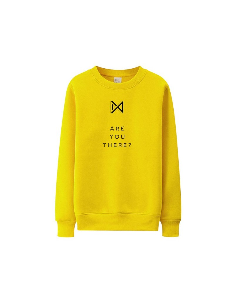 Hoodies & Sweatshirts Monsta x new album are you there same printing o neck pullover sweatshirt kpop fans unisex thin loose h...