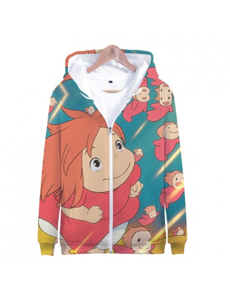 Hoodies & Sweatshirts 2019 Anime Movie Ponyo On The Cliff Zipper Hoodies Sweatshirt Fashion Zip-up Brand Personality Sweatshi...