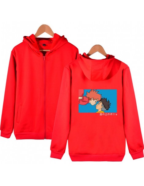 Hoodies & Sweatshirts 2019 Anime Movie Ponyo On The Cliff Zipper Hoodies Sweatshirt Fashion Zip-up Brand Personality Sweatshi...