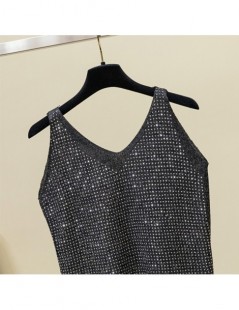 Tank Tops Elegant Metal Crop Top Summer Sexy Club Backless Bralette Beach Halter Sliver Sequined Party Women Knitted Tank Top...