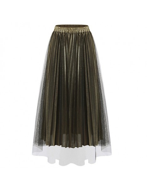 Skirts 2019 Pleated Skirt Half-body Skirt High Waist Yarn Skirt Will Pendulum Skirt -18331 - golden - 5F111114038510 $18.90