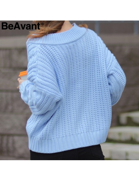 Pullovers Autumn winter knitted pullover 2018 Casual long sleeve pink sweater women Pull female streetwear soft jumpers sweat...