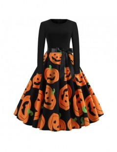 Dresses Robe pin up Vintage Dress Autumn 2019 Skull Print New Year Dress for Women Long Sleeve Rockabilly Party Dresses Big S...
