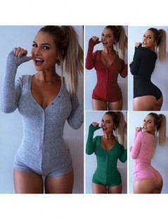 Rompers Sexy Bodysuits Jumpsuit romper Bodycon Bandage Playsuit Women's Slim Short Cotton Knitted Long Sleeve V-Neck Autumn 2...