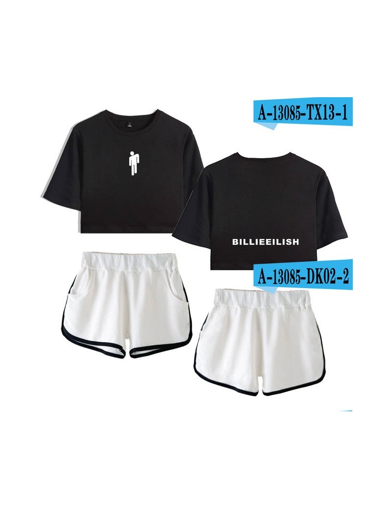 Women's Sets Billie Eilish Summer K-pops Women Two Piece Set Shorts and T-shirts Clothes 2019 Hot Sale K-pops sets Plus Size ...