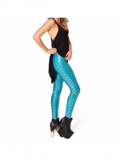 Leggings Women Fish scale printing stretch thin shiny mermaid printing Leggings pants - NO9 - 4S3925204581-9 $11.44