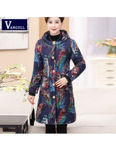 Parkas Women Winter Jacket Parkas Flower Print Warm Long Hooded Coat 2019 New Casual Plus Size 6XL Female Velvet Outerwear - ...