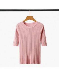 Pullovers O-neck Short Sleeve Sweaters Tees Womens Casual simple Knitted Tops 2019 Summer Ladies clothes Striped breathable s...