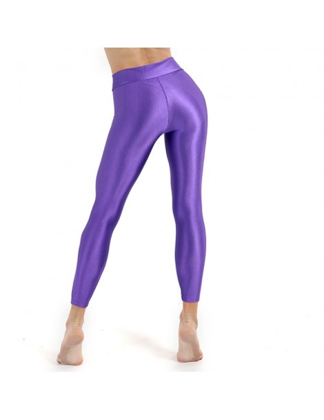 Pants & Capris Plus Size Solid Fluorescent Leggings Women Push Up Fitness Leggins Spandex Shinny Elasticity Casual Trousers F...