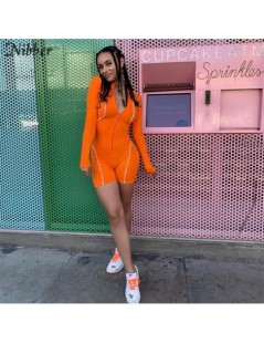 Rompers autumn new Neon Reflective full sleeve playsuits 2019 fashion Basic black Elastic casual Active Jogging jumpsuits muj...