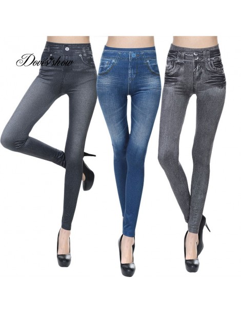 Leggings 2018 New Fashion Slim Women Leggings Faux Denim Jeans Workout Leggings Sexy Long Printing Summer Casual Pencil Pants...