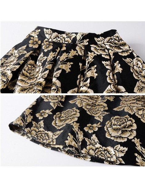Skirts 2019 Black Luxury Floral Embroidery Pattern Womens Long Skirts Maxi High Wasit Pleated 100cm Ladies Falda Larga MS0632...