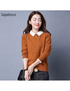 Pullovers 2019 Autumn Winter Women Sweater Turndown Collar Long Sleeve P Knitted Sweater Pullover Pull Femme Jersey Mujer - R...