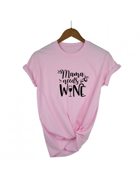 T-Shirts Mama needs wine t shirt 2019 summer new fashion women shirt mom gift tees tops slogan funny tshirt - Purple-B - 4B30...