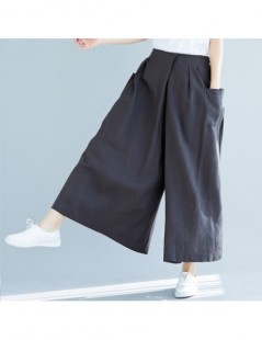 Pants & Capris 2019 Spring and Summer Cotton and Linen Women Pants Wild Solid Color Pluz Size Loose Women's Pants - grey - 4U...