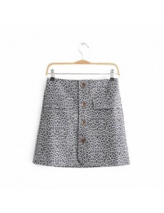 Skirts Sexy Leopard Print Mini Skirts Womens Fashion 2019 New Arrival Buttons High Waist Skirts Women Streetwear A Line Skirt...