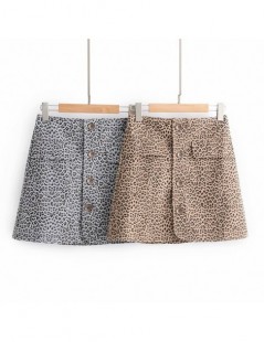 Skirts Sexy Leopard Print Mini Skirts Womens Fashion 2019 New Arrival Buttons High Waist Skirts Women Streetwear A Line Skirt...