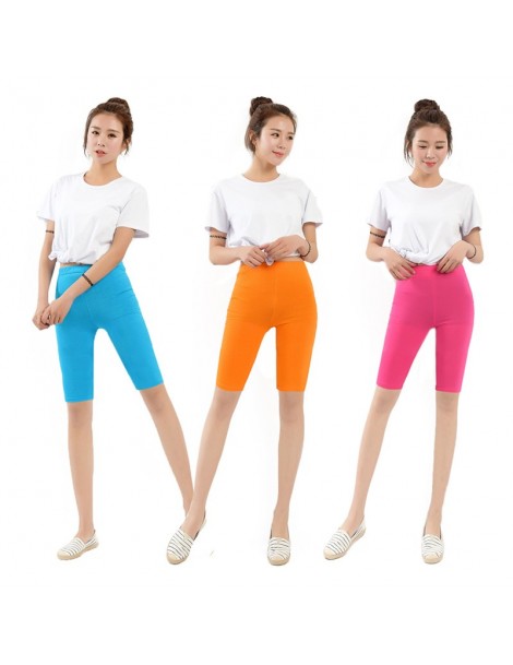 Shorts 2019 New Women Knee Length Elastic Solid Color Ladies Casual Trousers Fitness Plus Size Short Feminino Woman Spodenki ...