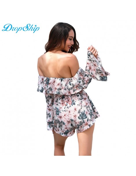 Rompers Rompers Womens Jumpsuit Romper Women Overalls Neon Shorts 2019 Fajas Colombianas Sexy Jumpsuits Slash Neck Long Sleev...