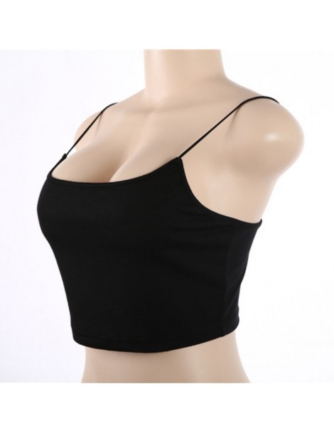 Tank Tops Sexy Crop Top Summer V Neck Soft Sweater Sleeveless Shirt Women Fitness Tank Tops Casual White Black NS - Black - 5...