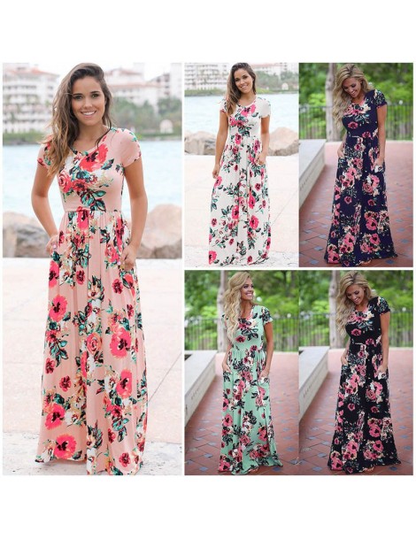 Dresses Long Maxi Dress Floral Print Boho Beach Dress Tunic Bandage Bodycon Evening Party Dress Vestidos largos mujer Plus Si...