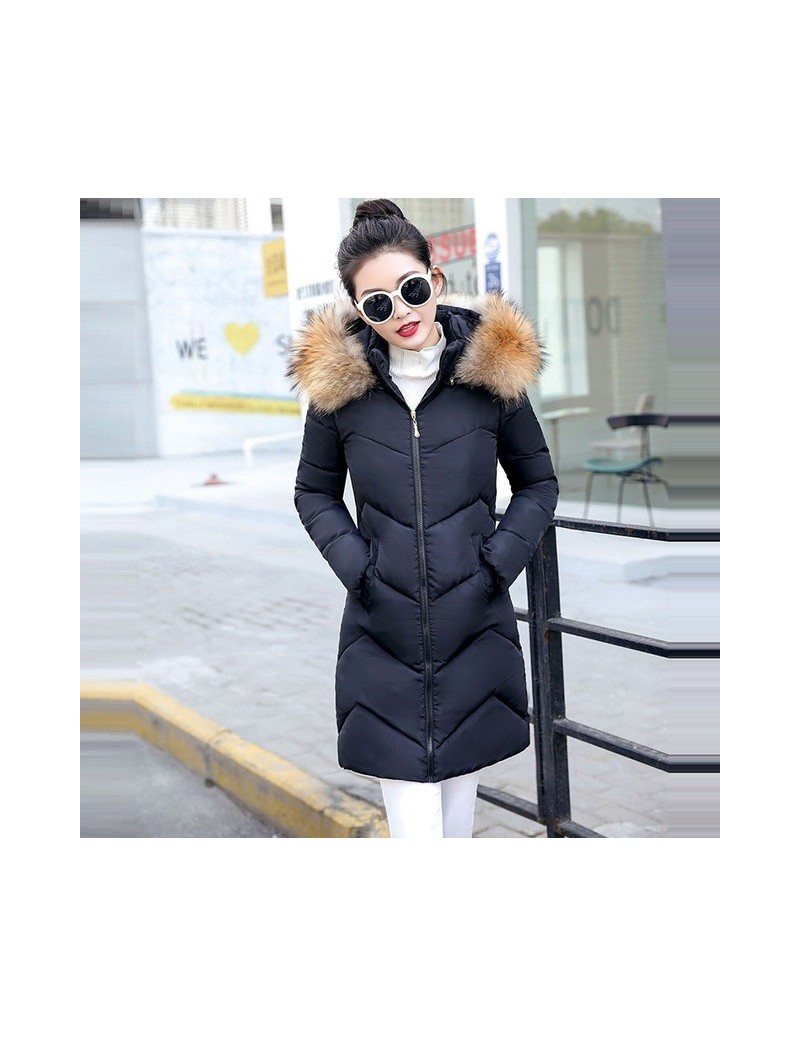 Parkas winter jacket women 2019 Winter Female Long Jacket Winter Coat Women Fake Fur Collar Warm Woman Parka Outerwear Down J...